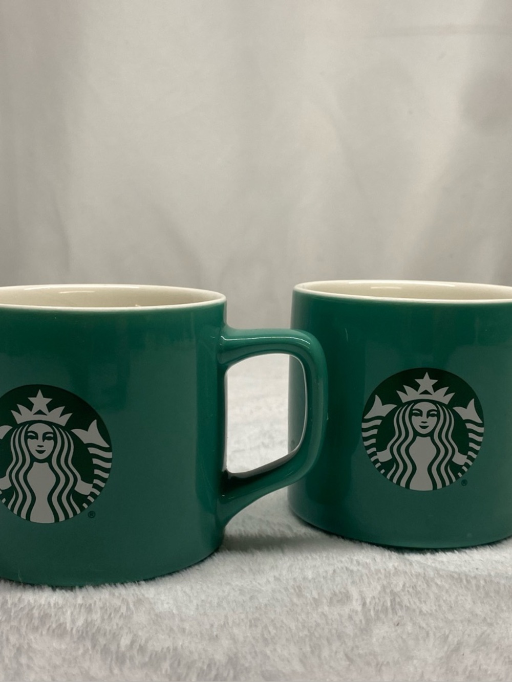 starbucks lot of 2 Teal Green coffee cups mugs 11 Fl Oz